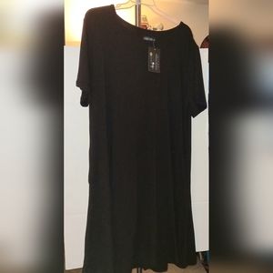 Black Short Sleeve Swing Dress Plus Size 3xl